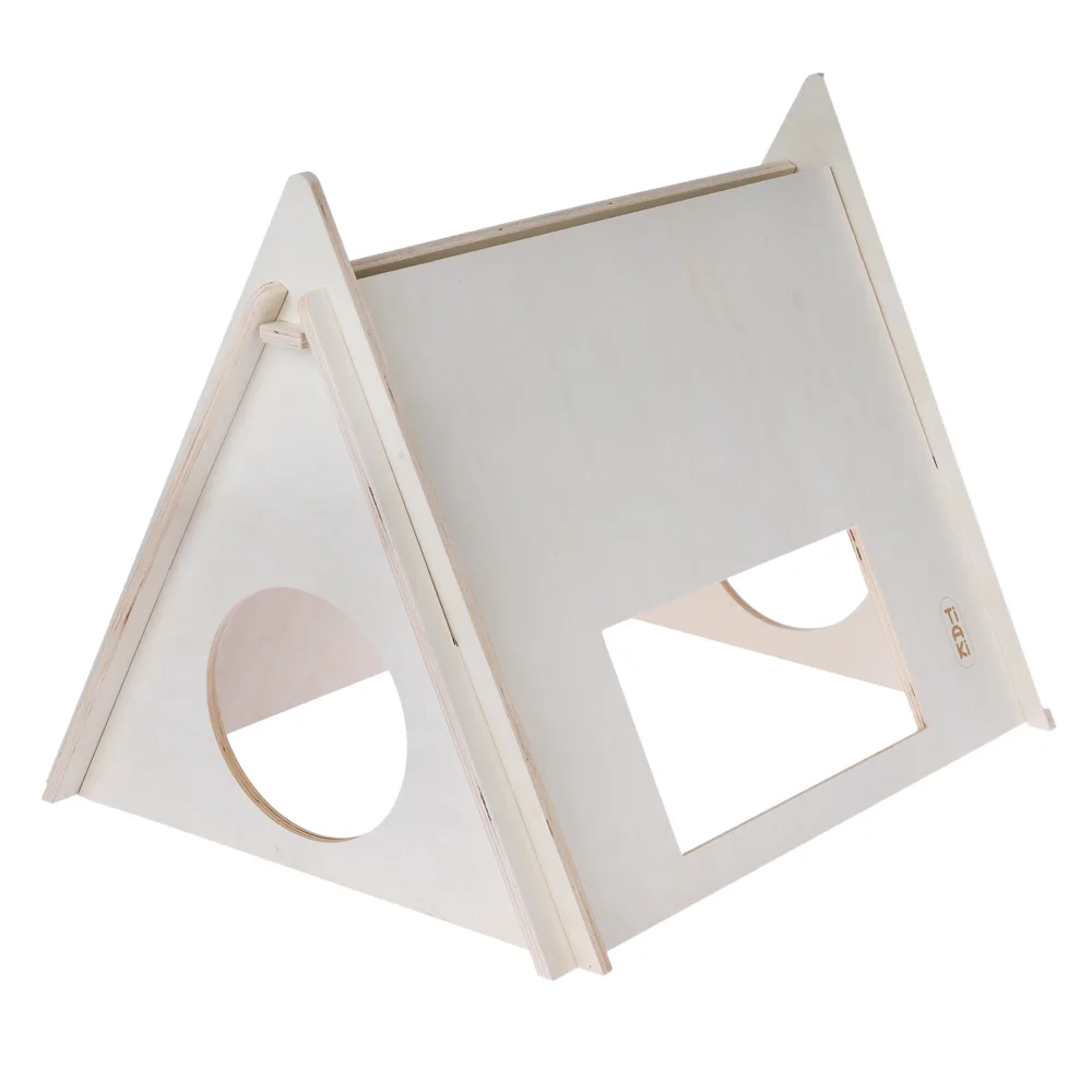TIAKI Camping-Zelt aus Holz für Kleintiere - L 60 x B 47 x H 45 cm