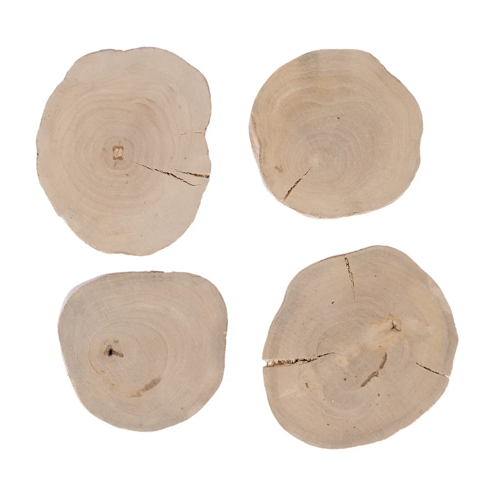 TIAKI Kaffeeholz-Knabberscheiben - 4er Set Ø 6-10cm