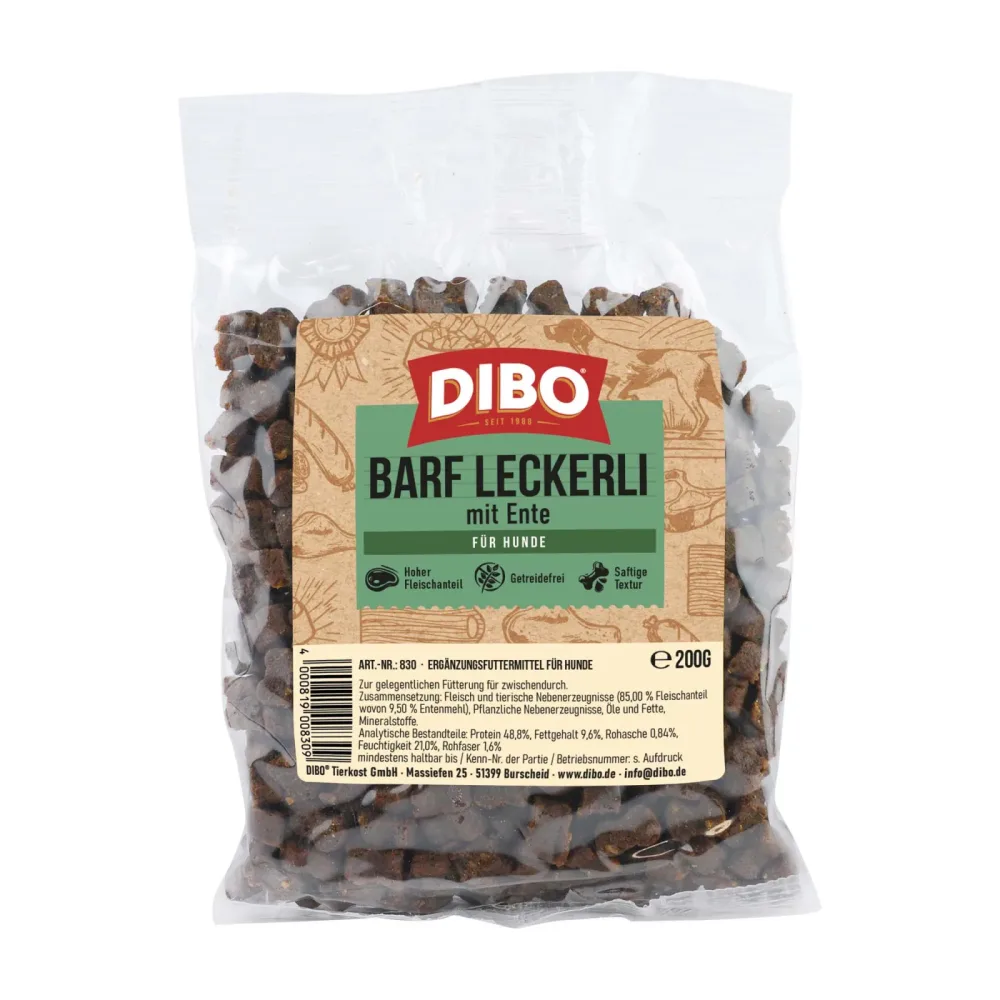 DIBO BARF-Leckerli mit Ente - Sparpaket: 6 x 200 g