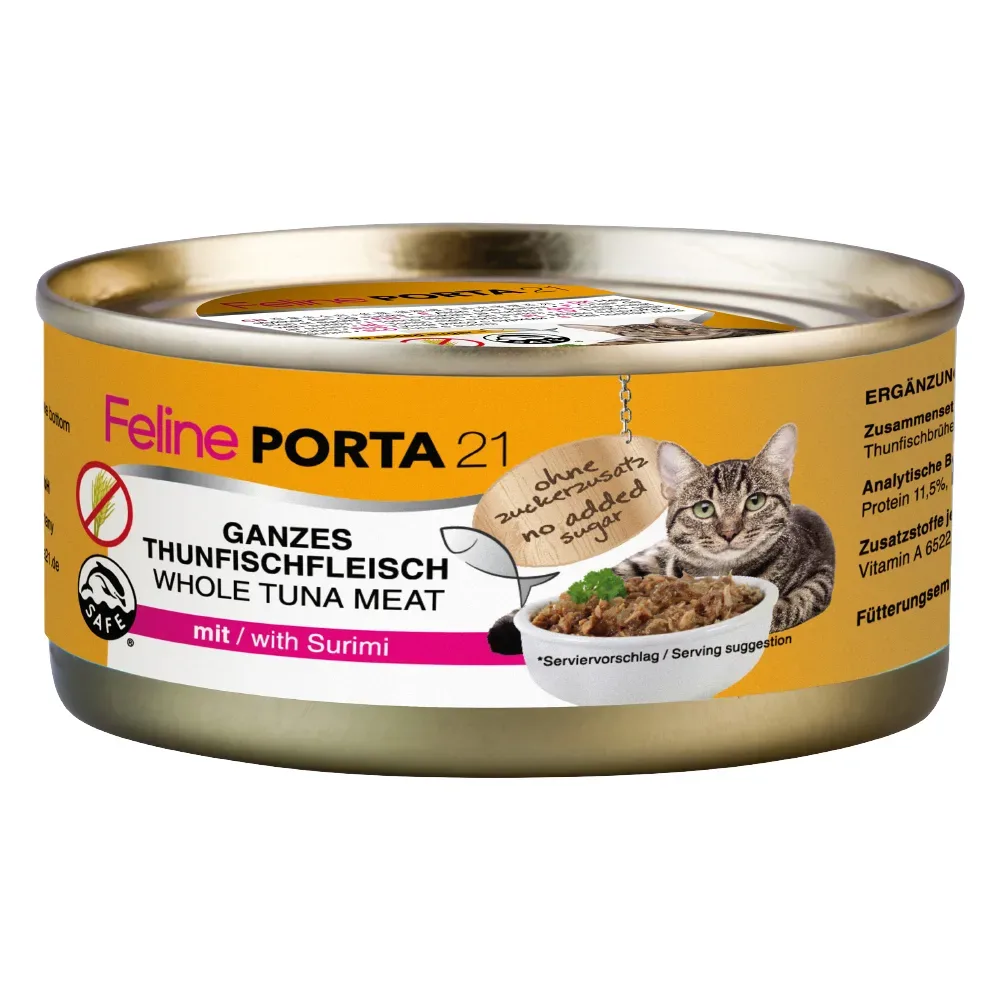 Feline Porta 21 Sparpaket 24 x 156 g - Thunfisch mit Surimi