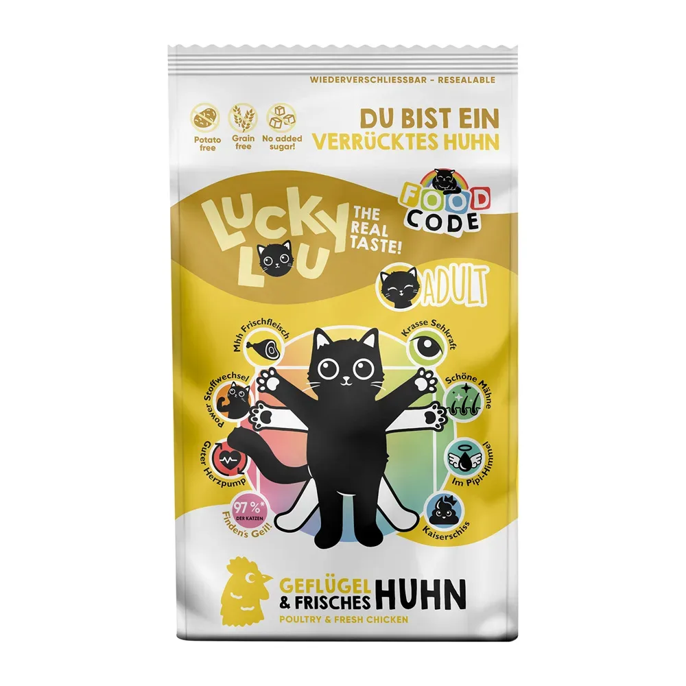Lucky Lou Trockenfutter für Katzen, Adult Geflügel und Huhn 1.7 kg