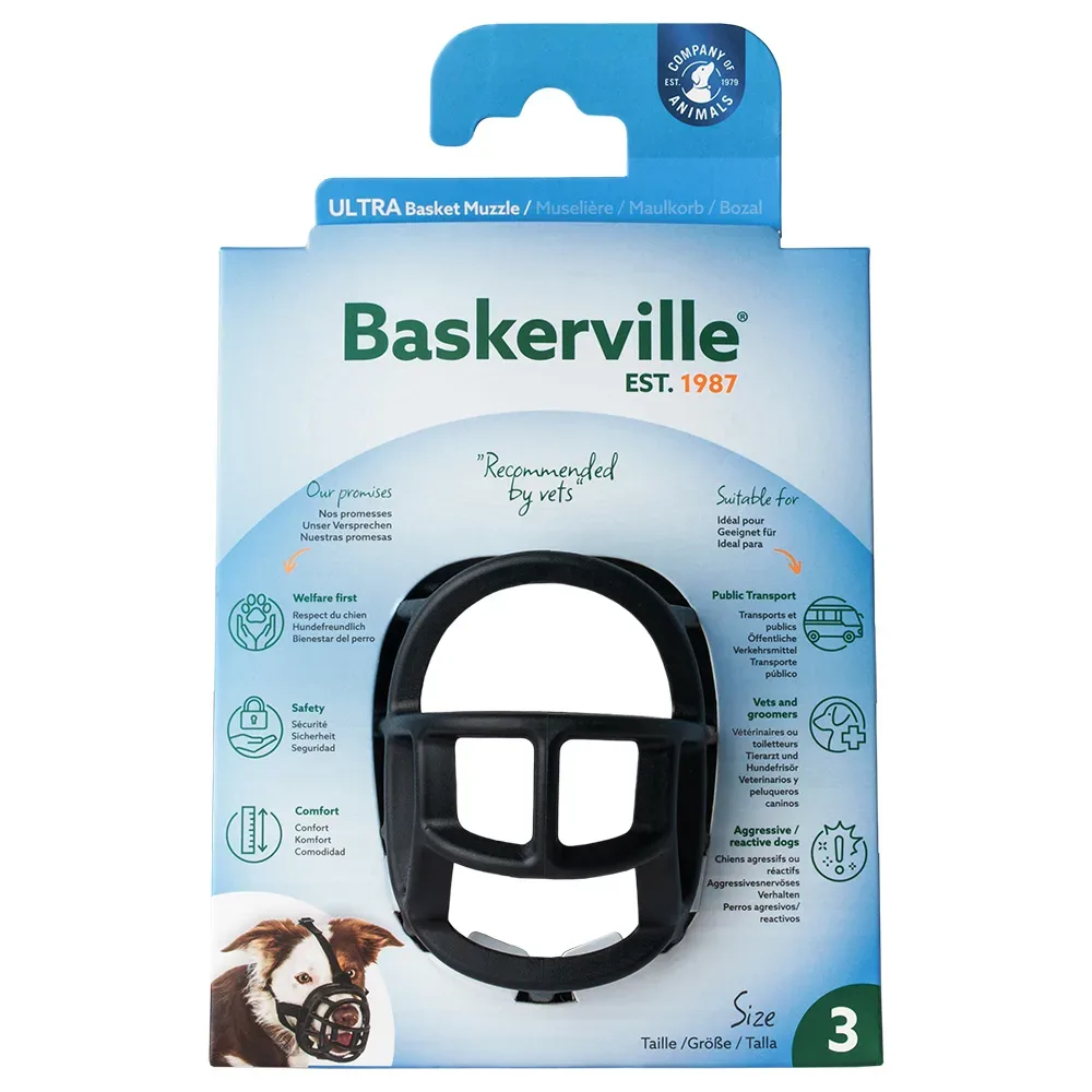 Maulkorb Baskerville Ultra 2.0 - Grösse 3, z.B. Border Collie, Schnauzer