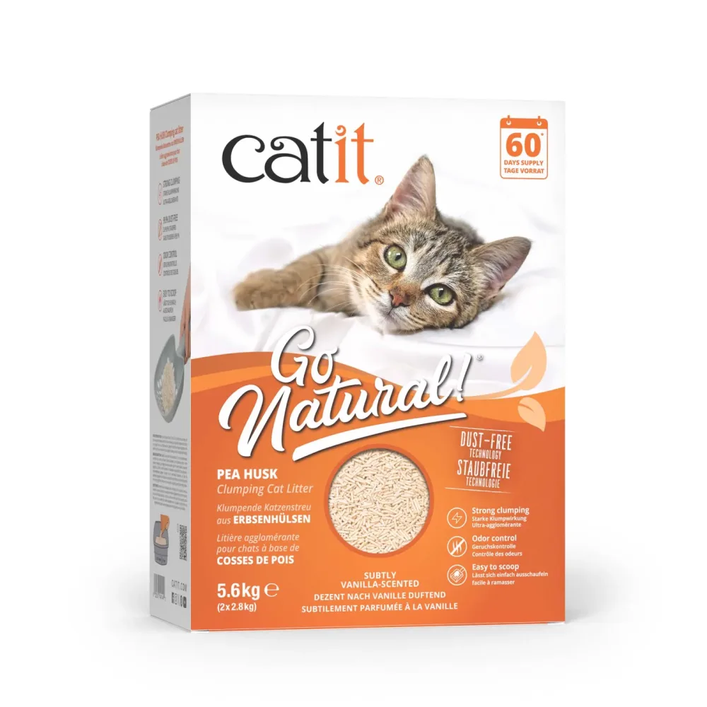Catit Go Natural Katzenstreu mit Vanilleduft - 5,6 kg (2 x 2,8 kg)
