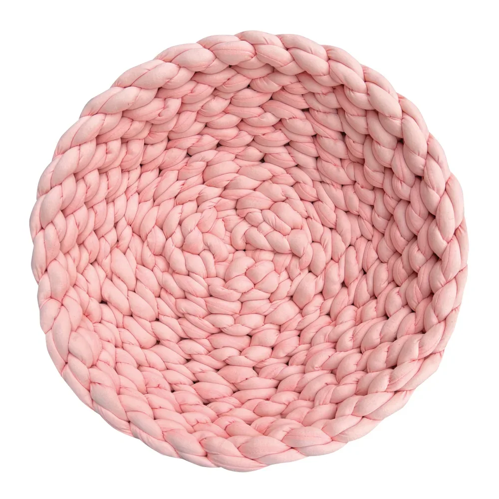 Aumüller Geflochtener Katzenkorb - rosé: Ø 50 x H 15 cm