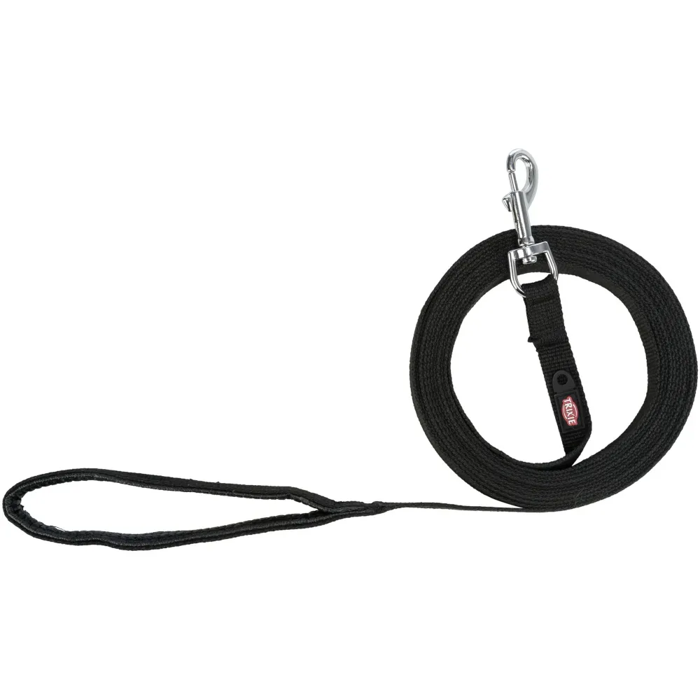Trixie Schleppleine Baumwolle, schwarz - Grösse: M-L: 5 m lang / 20 mm breit