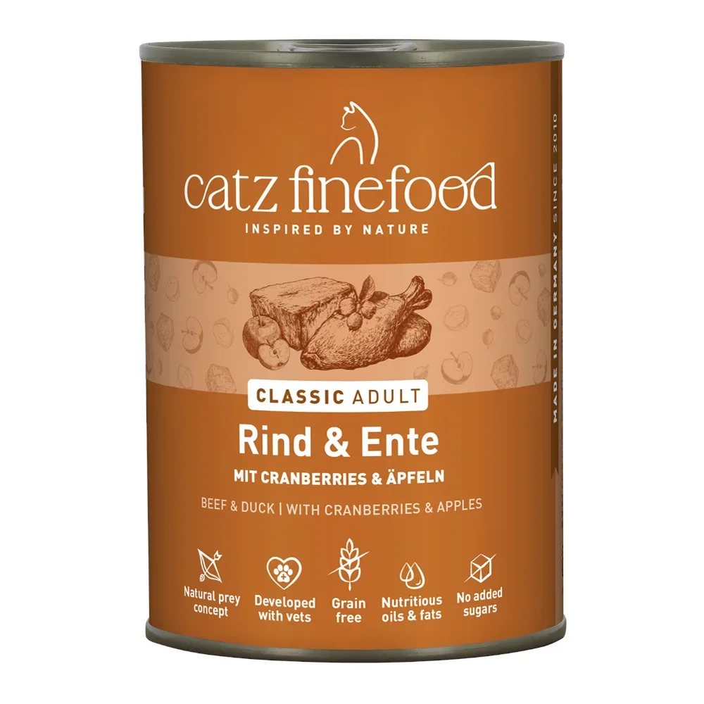 Sparpaket catz finefood 12 x 400 g - Rind & Ente