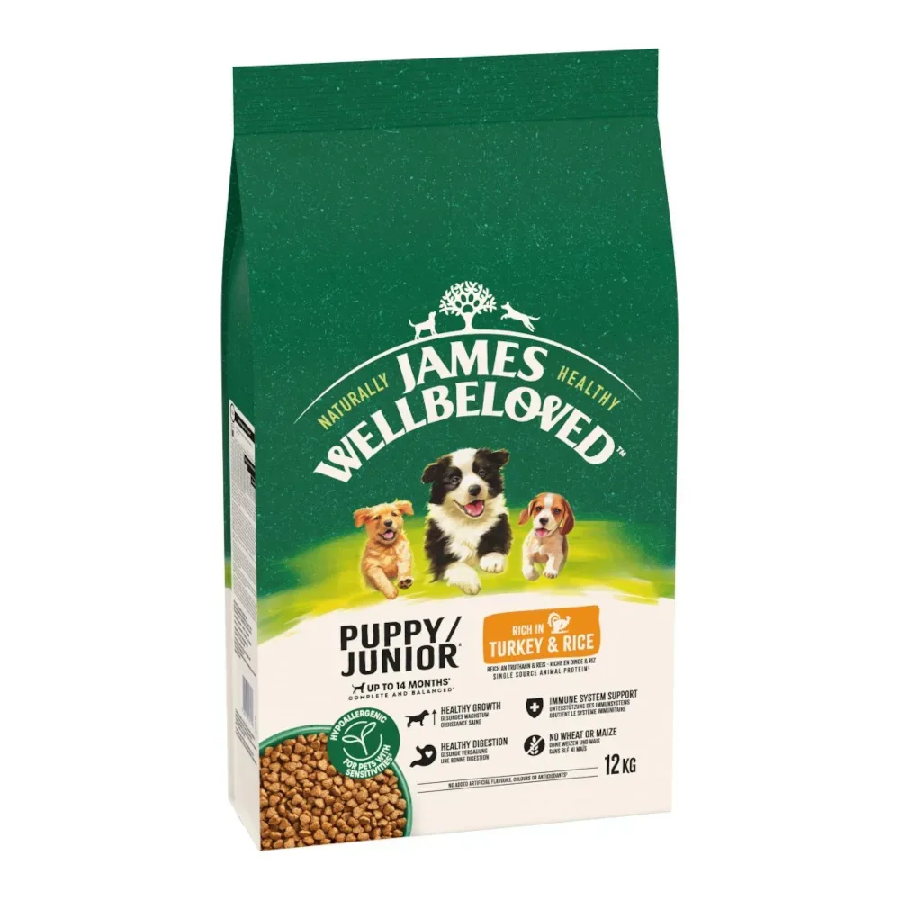 James Wellbeloved Junior Dog Hypoallergenic Truthahn & Reis - 12 kg