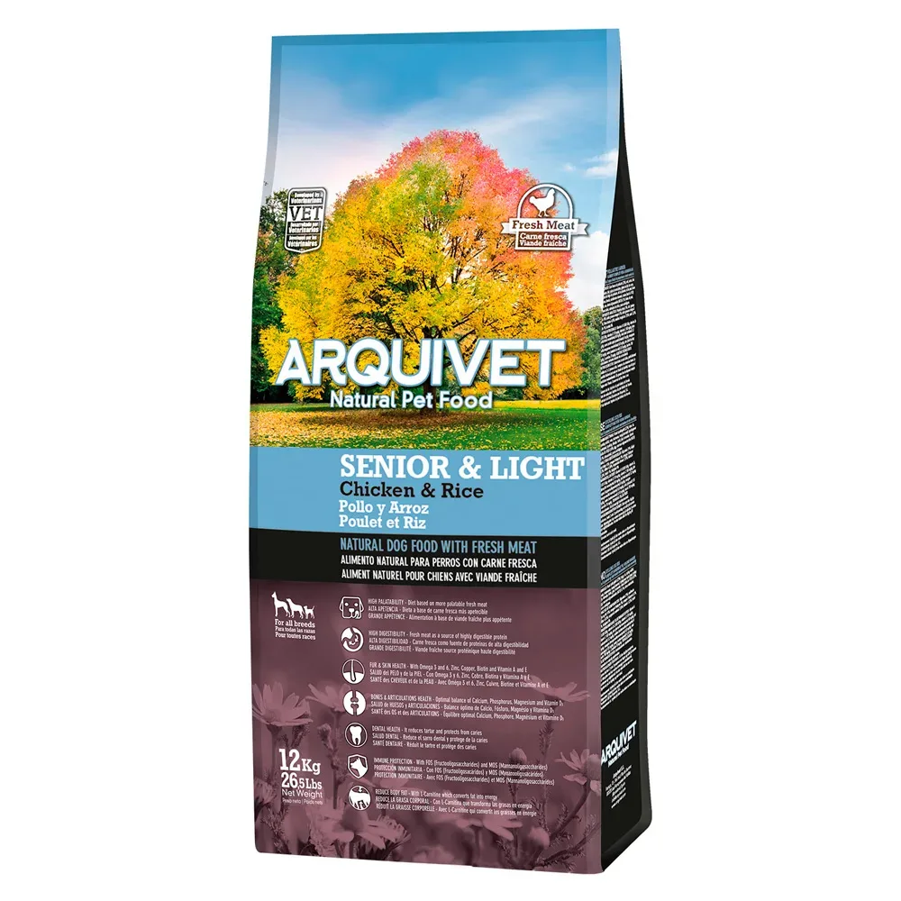 Arquivet Dog Senior & Light Huhn - Sparpaket: 2 x 12 kg