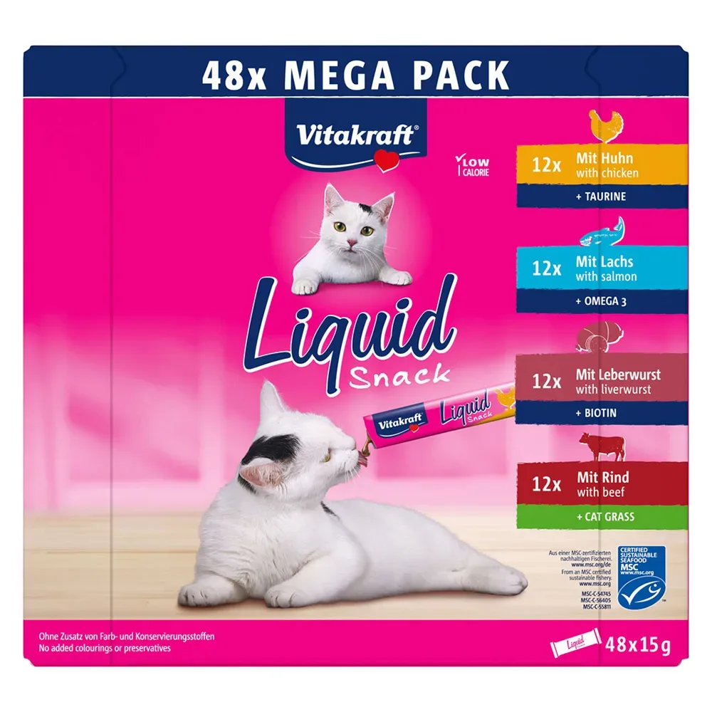 Vitakraft Liquid Snack Mega Pack 48x15g MSC