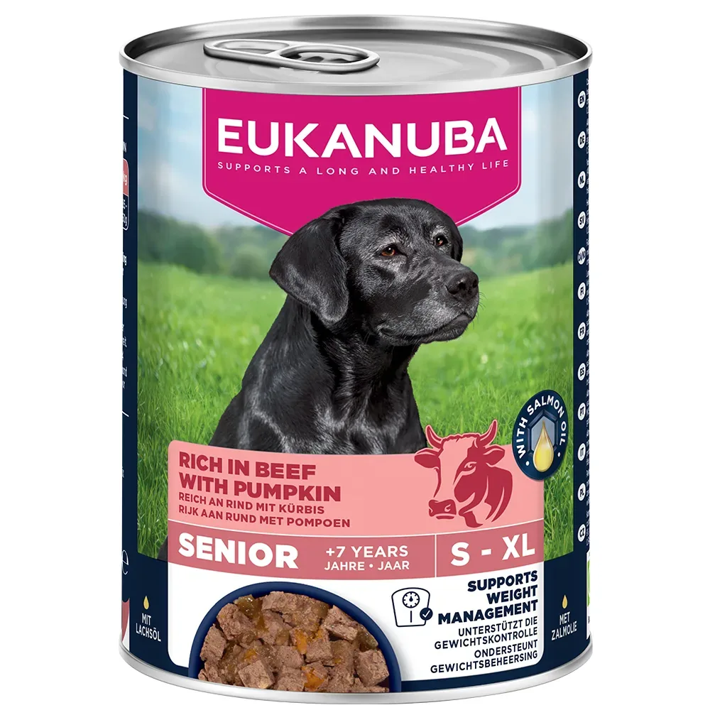 Eukanuba Senior Reich an Rind mit Kürbis - Sparpaket: 12 x 400 g