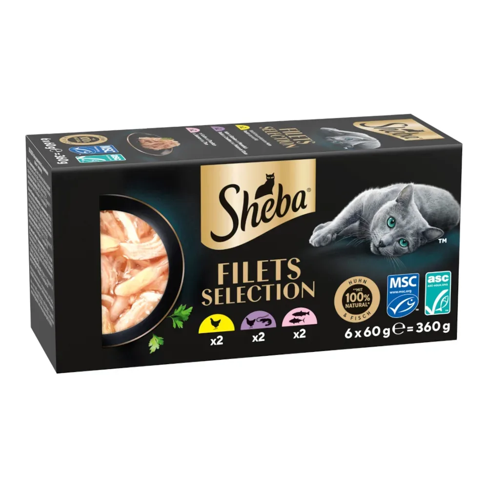 Sheba Filets 6 x 60 g - Mixpaket I (3 Sorten)