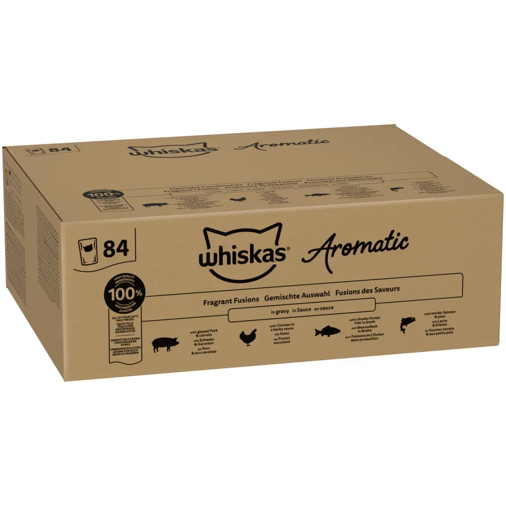 Whiskas 1+ Adult Beutel 84 x 85 g - Duftende Fusion in Sosse