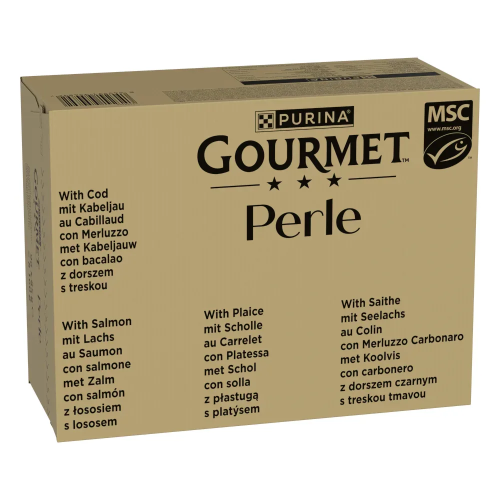 Jumbopack Gourmet Perle 96 x 85 g - Zarte Stückchen aus dem Meer in Sauce (4 Sorten)