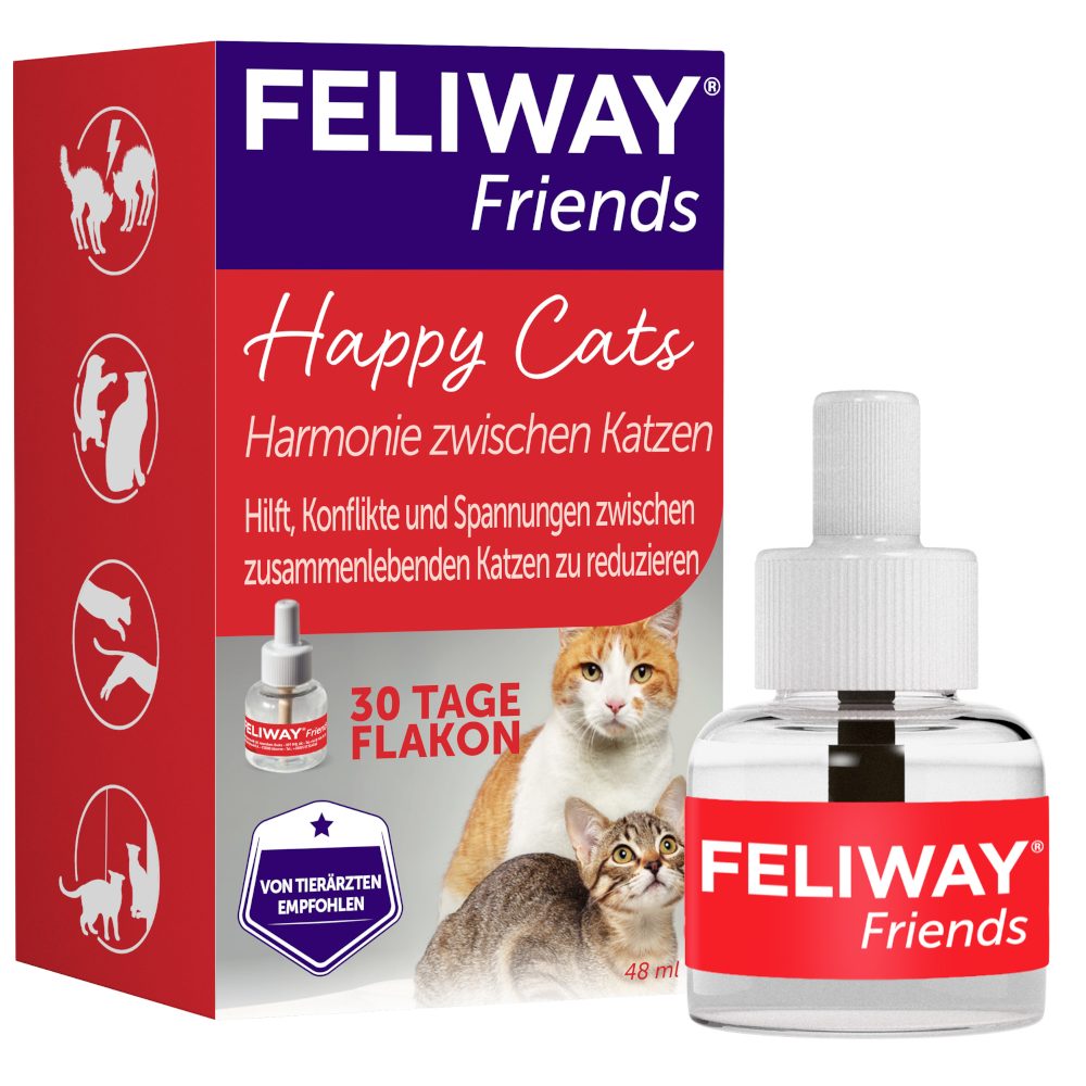 Feliway Friends 3x48ml Nachfüllflakon Vorteilspack reduziert Spannungen & Konflikte