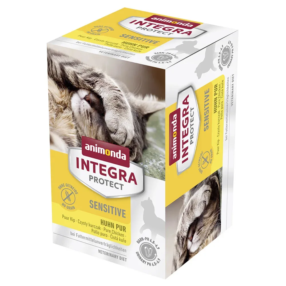 Sparpaket: 12 x 100 g animonda Integra Protect Adult Sensitive Schale - Huhn pur