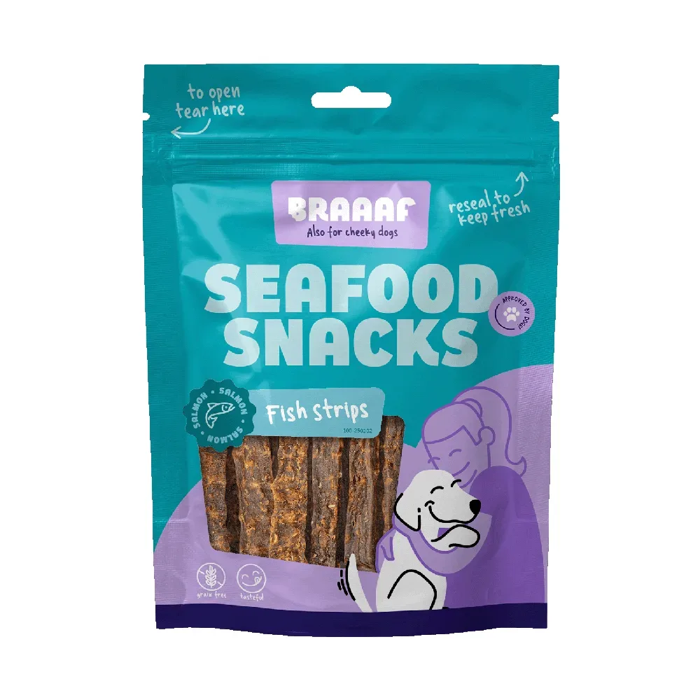 Braaaf Fish Strips 70 g - Sparpaket: Lachs 2 x 70 g