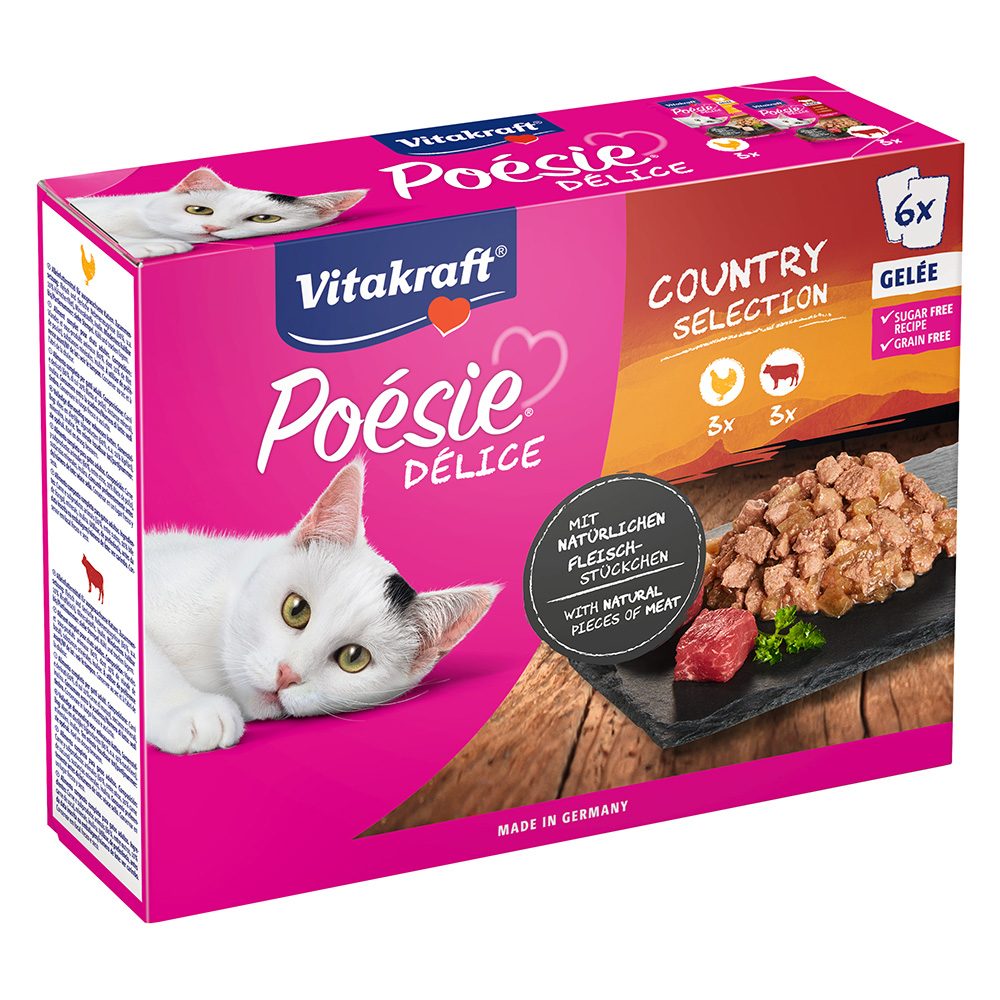 Vitakraft Poésie Delice Adult 6x85g Huhn und Rind, in Gelee