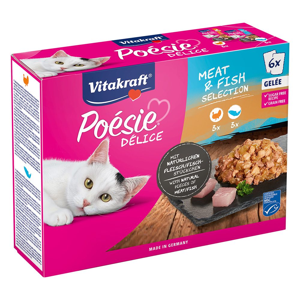 Vitakraft Poésie Delice Adult 6x85g Fleisch und Fisch, in Gelee