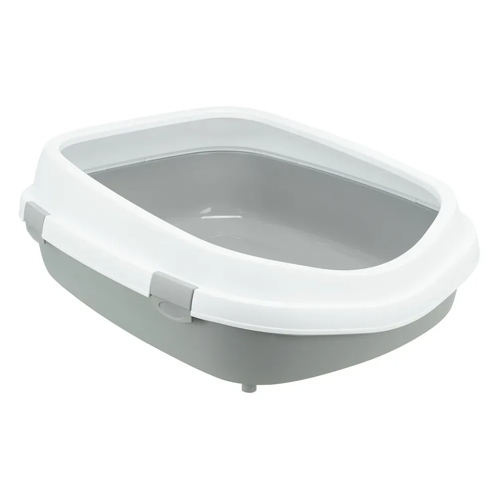 Trixie Katzentoilette Primo XXL mit Rand - grau/weiss