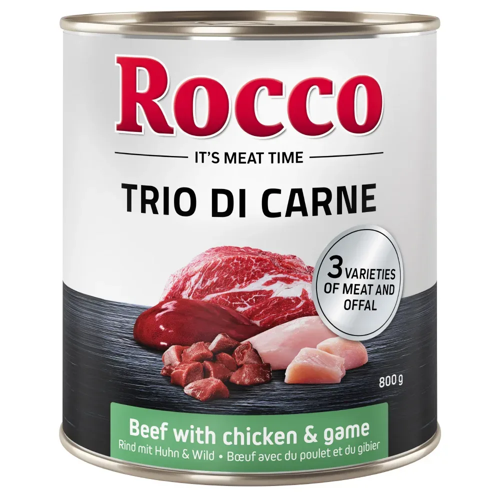 Sparpaket Rocco Classic Trio di Carne 24 x 800 g - Rind, Huhn & Wild