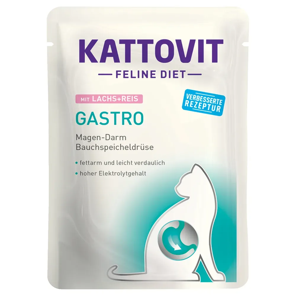 Kattovit Feline Gastro Pouch 24 x 85 g - Ente & Reis