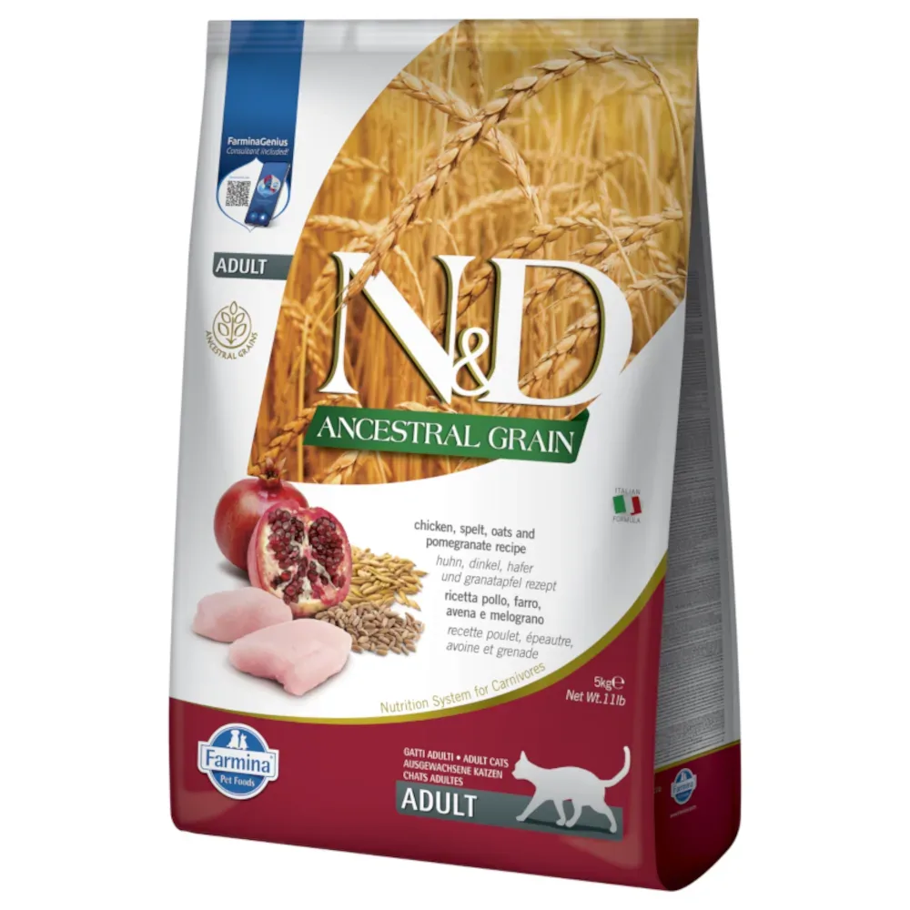 N&D Cat Ancestral Grain Adult mit Huhn & Granatapfel - 5 kg