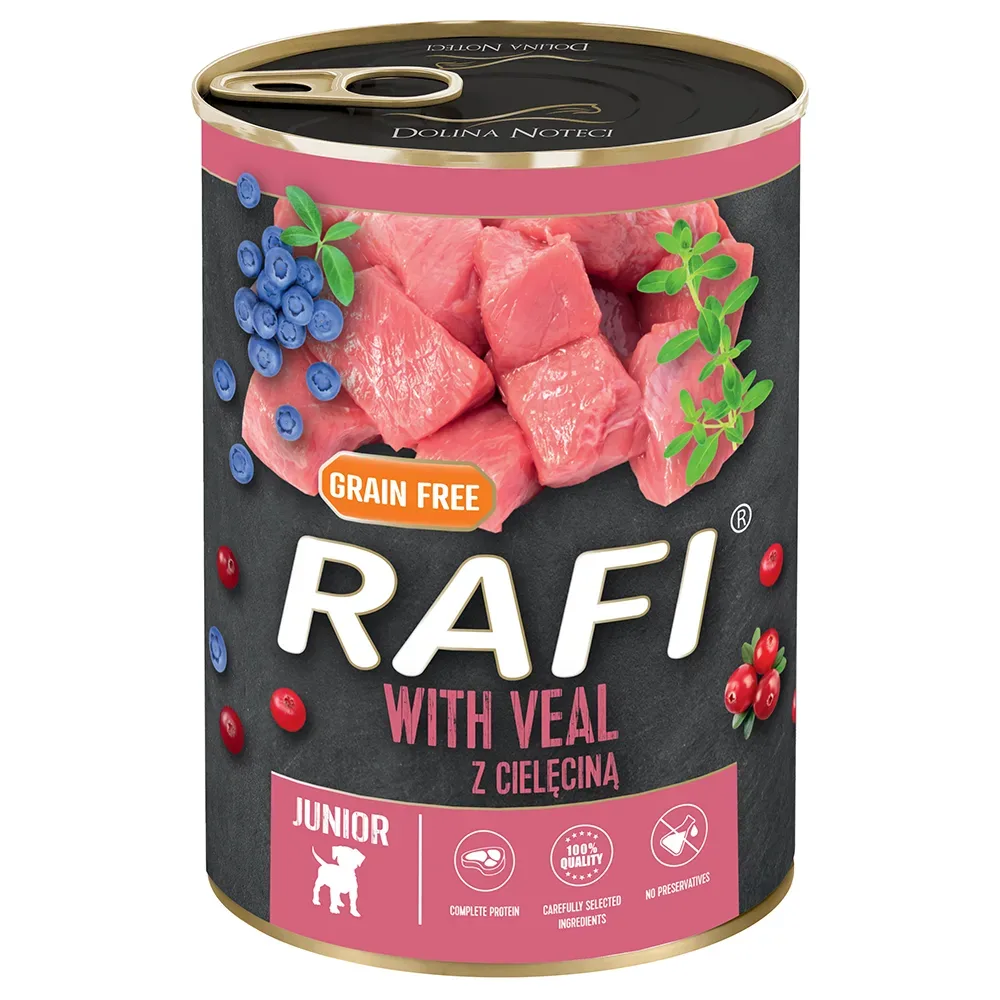 Rafi Junior Pastete, 24 x 400 g - Mit Lamm, Cranberries und Heidelbeeren