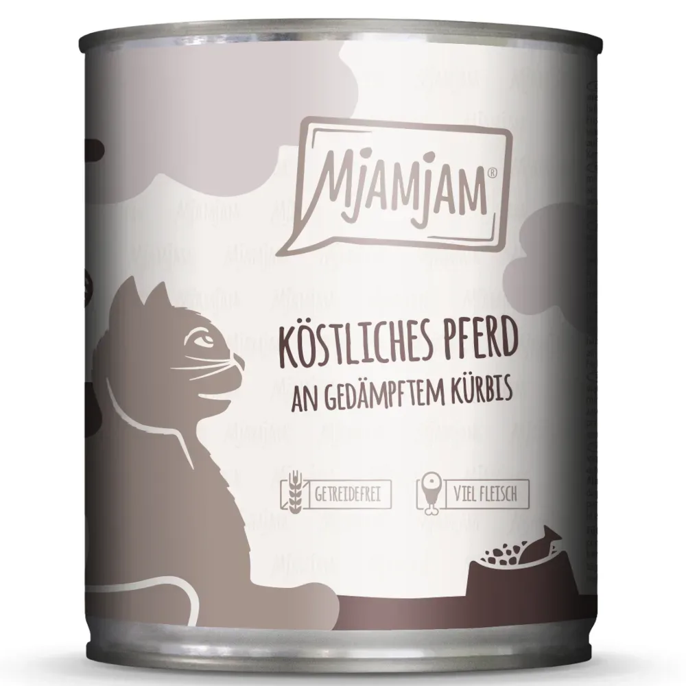 MjAMjAM 6 x 800 g - köstliches Pferd an gedämpftem Kürbis