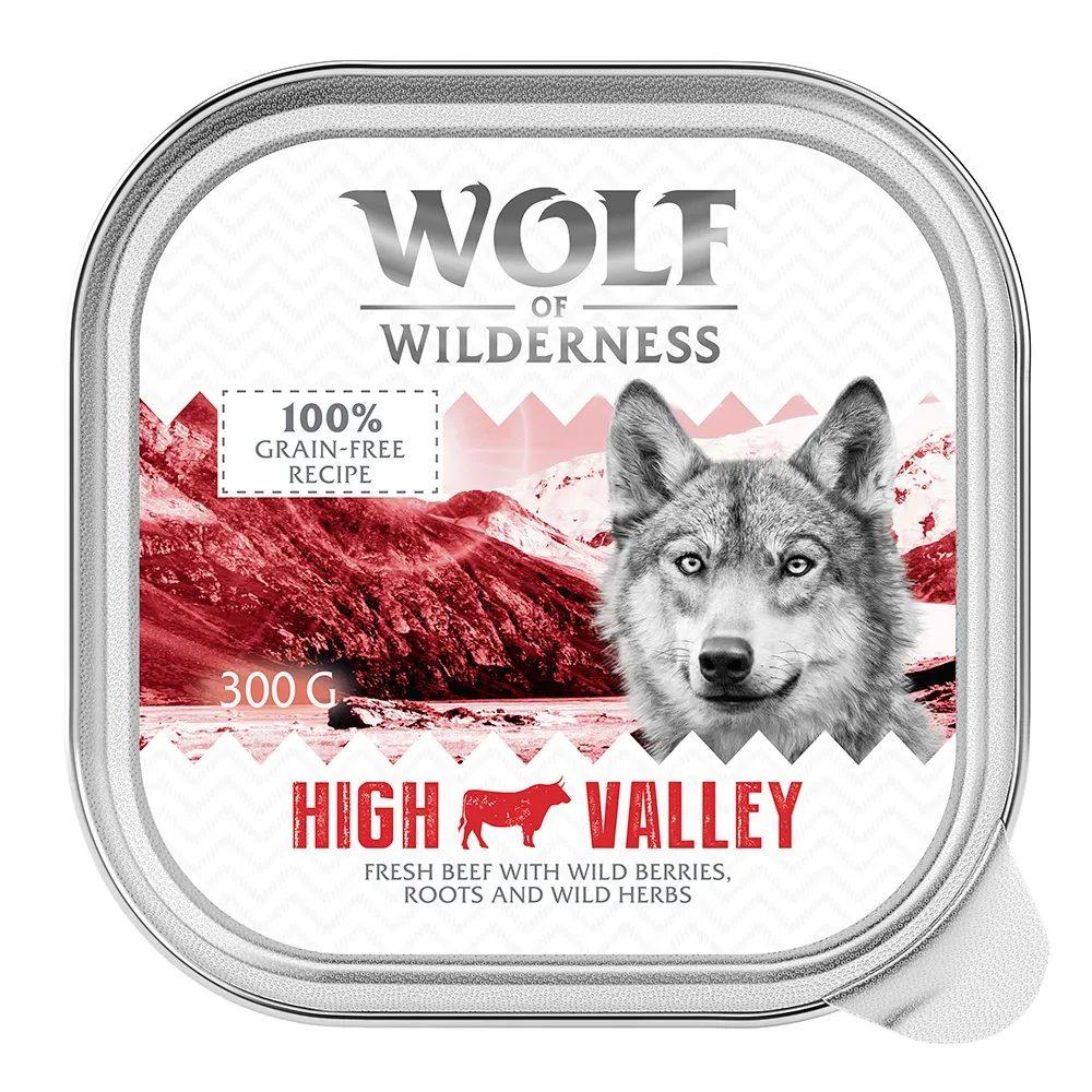 Wolf of Wilderness Adult - Single Protein 6 / 24 x 300 g Schale - 6 x 300 g: High Valley - Rind