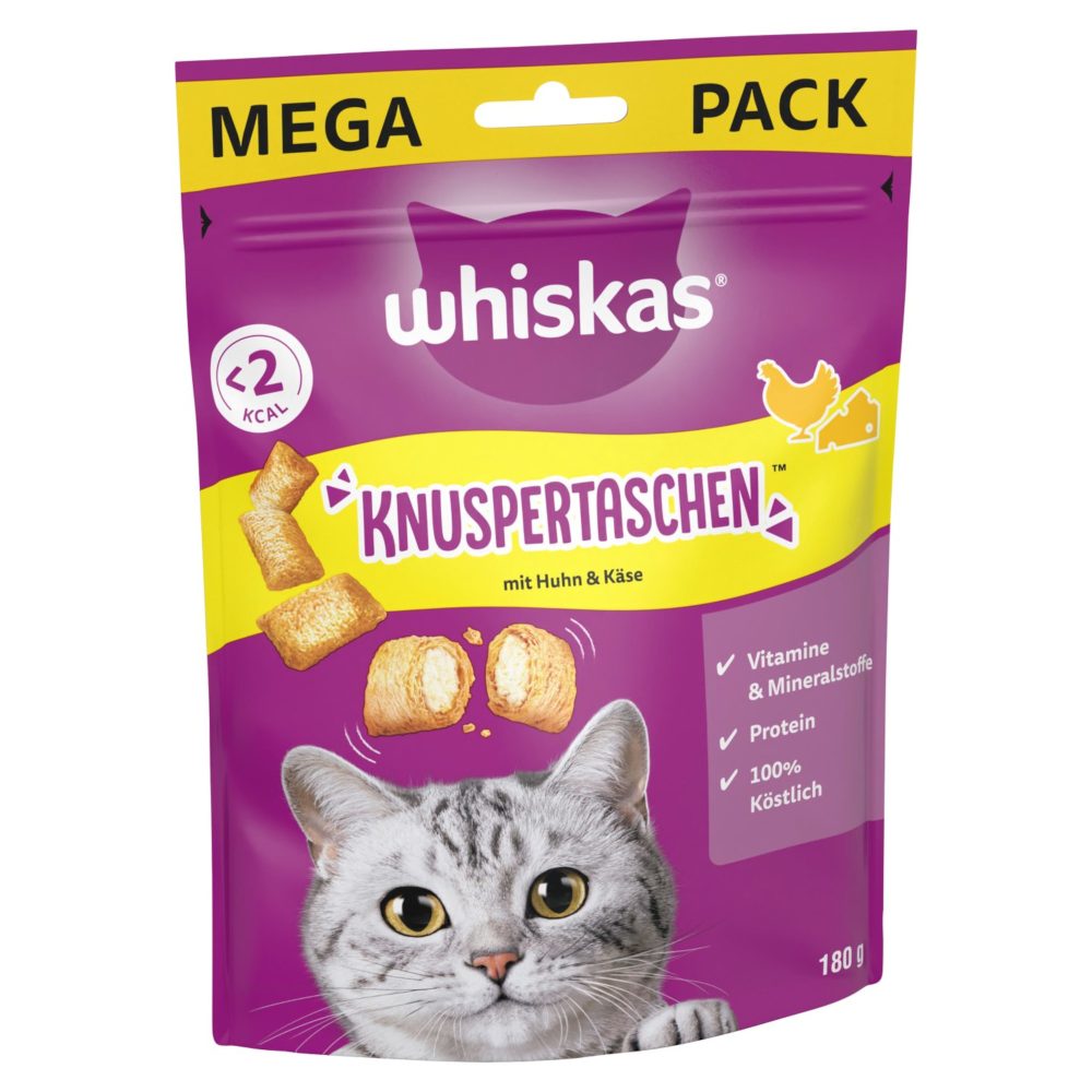 Whiskas Knuspertaschen Mega Pack 180g Huhn und Käse