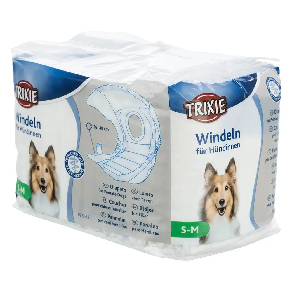 Trixie Windeln für Hündinnen - Grösse S-M: 28-40 cm, 12 Stück