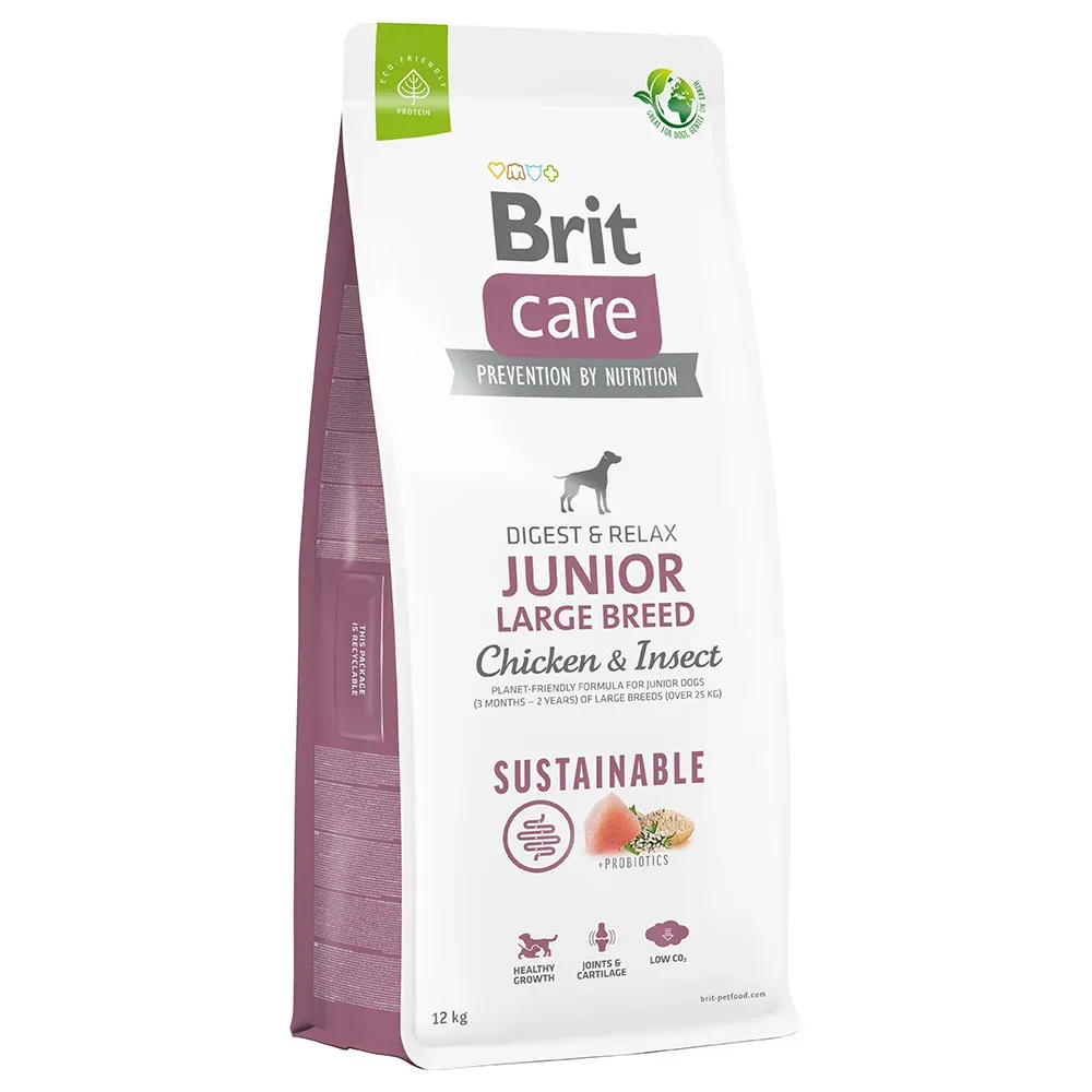 Brit Care Dog Sustainable Junior Large Breed Huhn & Insekten - Sparpaket: 2 x 12 kg