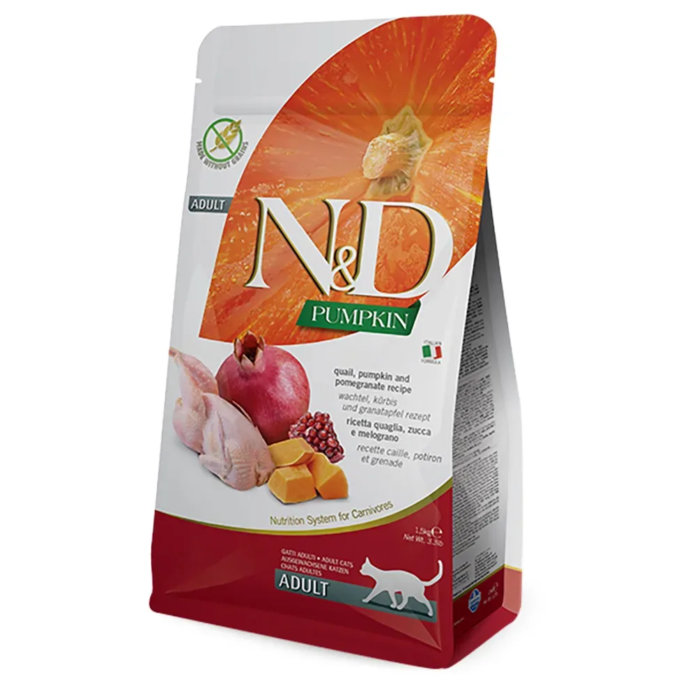 Farmina N&D Adult Kürbis, Wachtel, Granatapfel für Katzen Fellnase - 2 x 5 kg