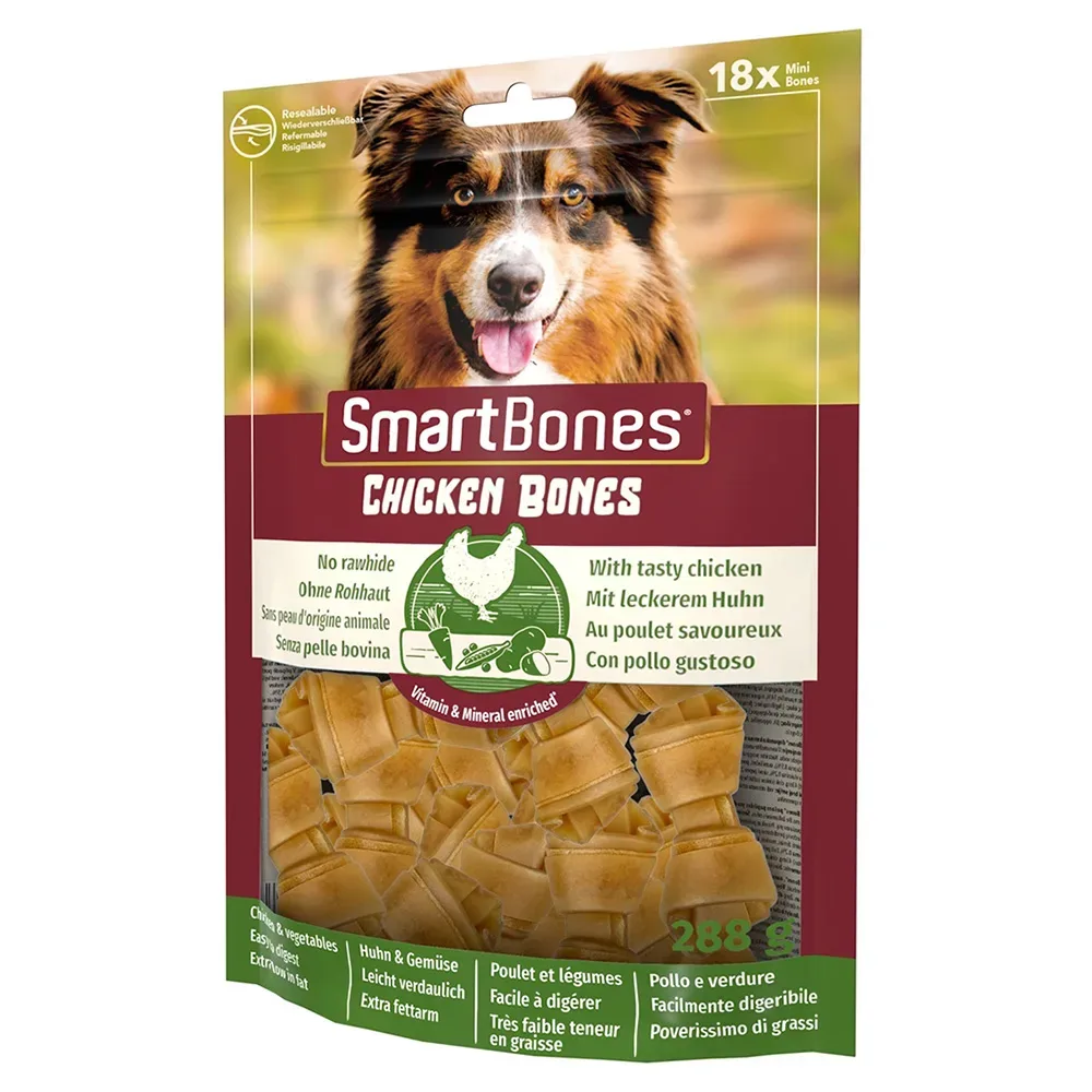 2 + 1 gratis! 3 x SmartBones Kausnacks - Kausnacks mit Huhn für kleine Hunde (3 x 18 Stück)
