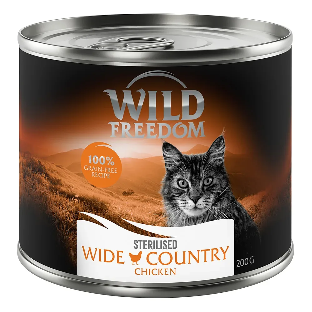 Wild Freedom Adult Sterilised 6 x 200 g - getreidefreie Rezeptur - Wide Country Sterilised - Huhn pur