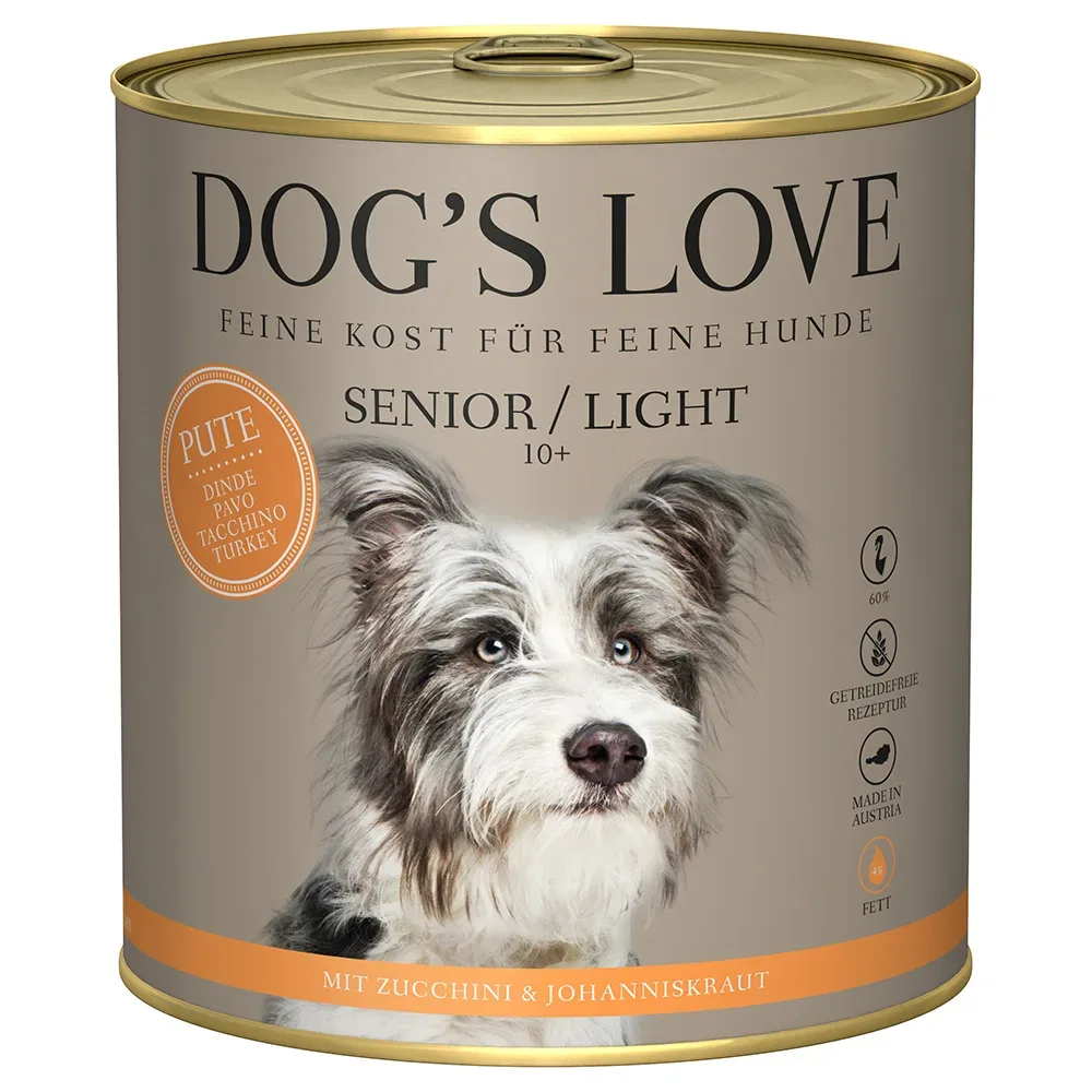 Sparpaket Dog´s Love Senior/Light 24 x 800 g - Pute