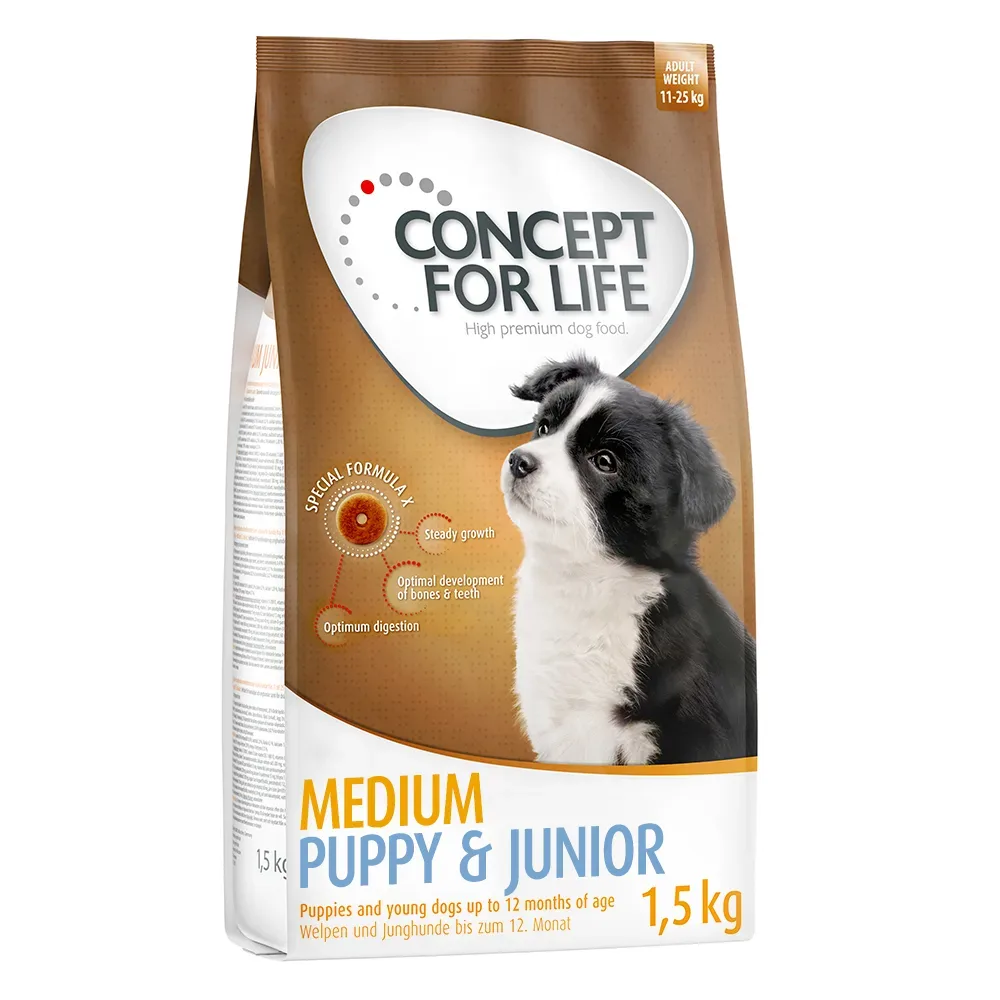Concept for Life Medium Puppy & Junior - Sparpaket: 4 x 1,5 kg