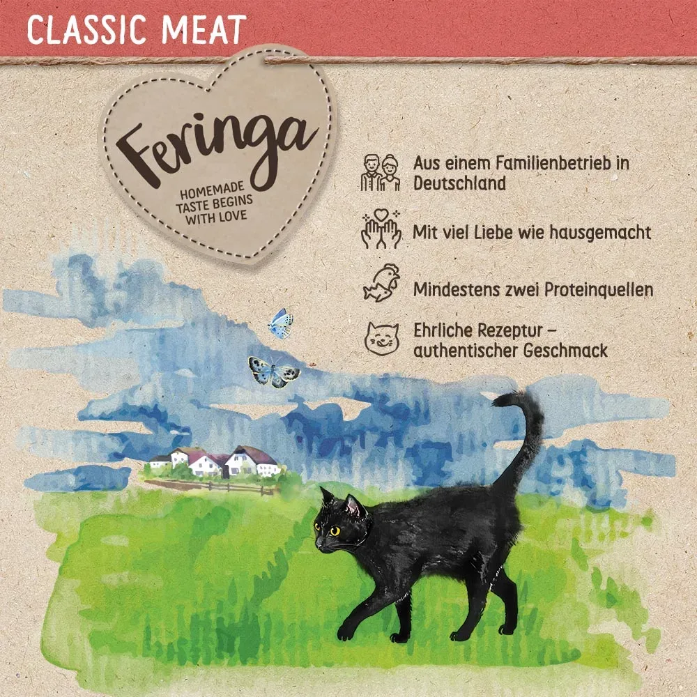 Sparpaket Feringa Classic Meat Menü Pouch 24 x 85 g - Lachs & Pute mit Zuchini