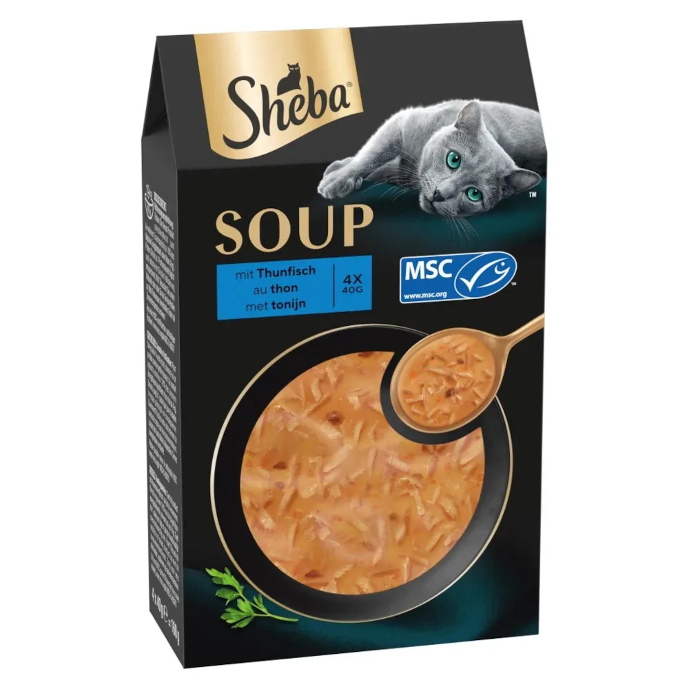 Sparpaket 40 x 40 g Multipack Sheba Classic Soup Frischebeutel - mit Thunfisch