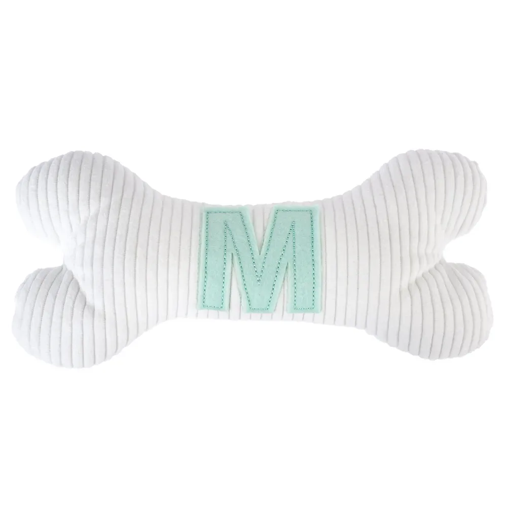 TIAKI Plüschknochen mit Initiale M - L 26 x B 12 x H 5,5 cm