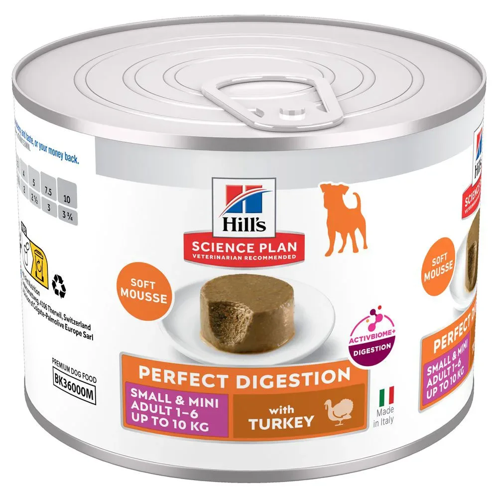 Hill's Science Plan Perfect Digestion Adult Small & Mini Mousse - Truthahn (12 x 200 g)