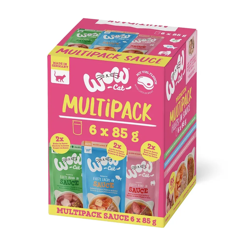 Sparpaket WOW Cat Filets in Sauce 24 x 85 g - Mixpaket (3 Sorten)