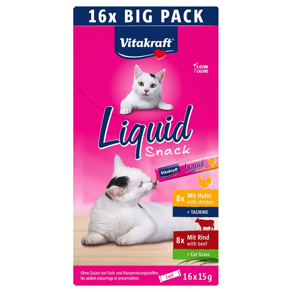 Vitakraft Liquid Snack Multipack mit Huhn und Rind 16x15 g