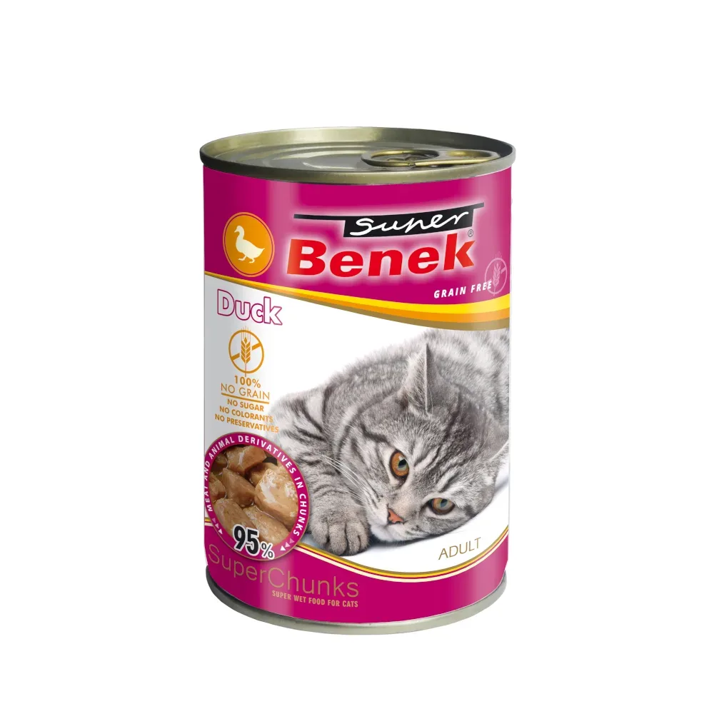Sparpaket Super Benek Getreidefrei Chunks 20 x 415 g - Ente in Sauce