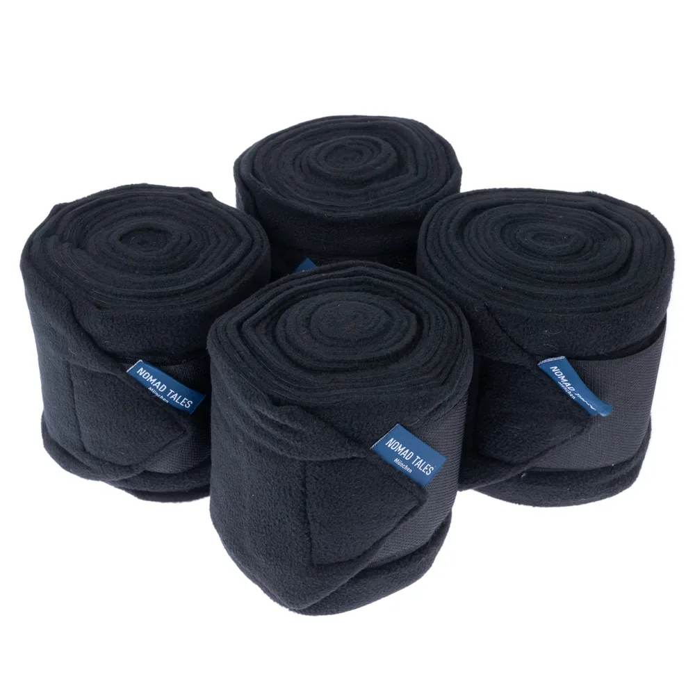 Nomad Tales Pferdebandagen aus Fleece, schwarz - Full (4er Set)