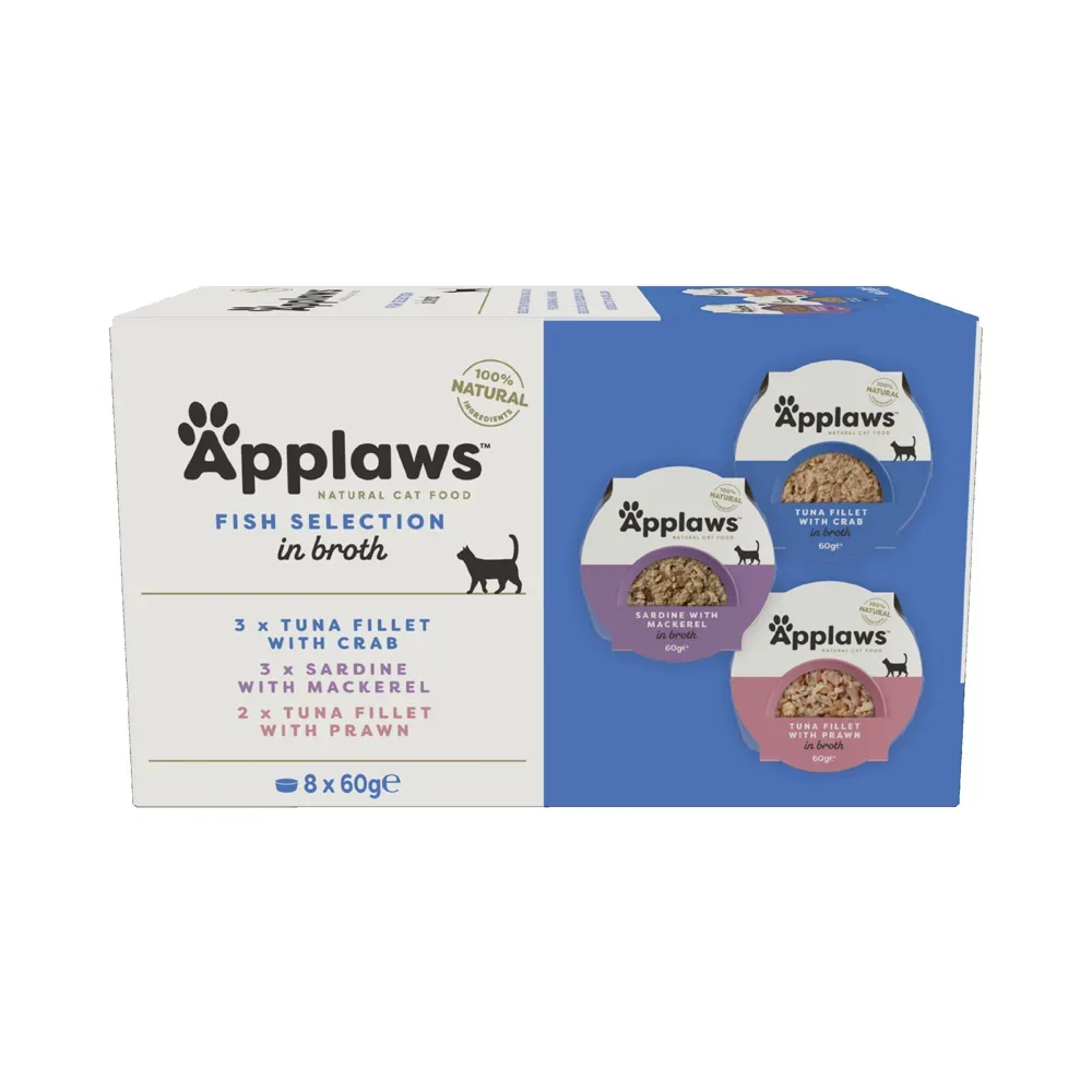 Applaws Cat Pot Probierpack  8 x 60 g - Fischauswahl
