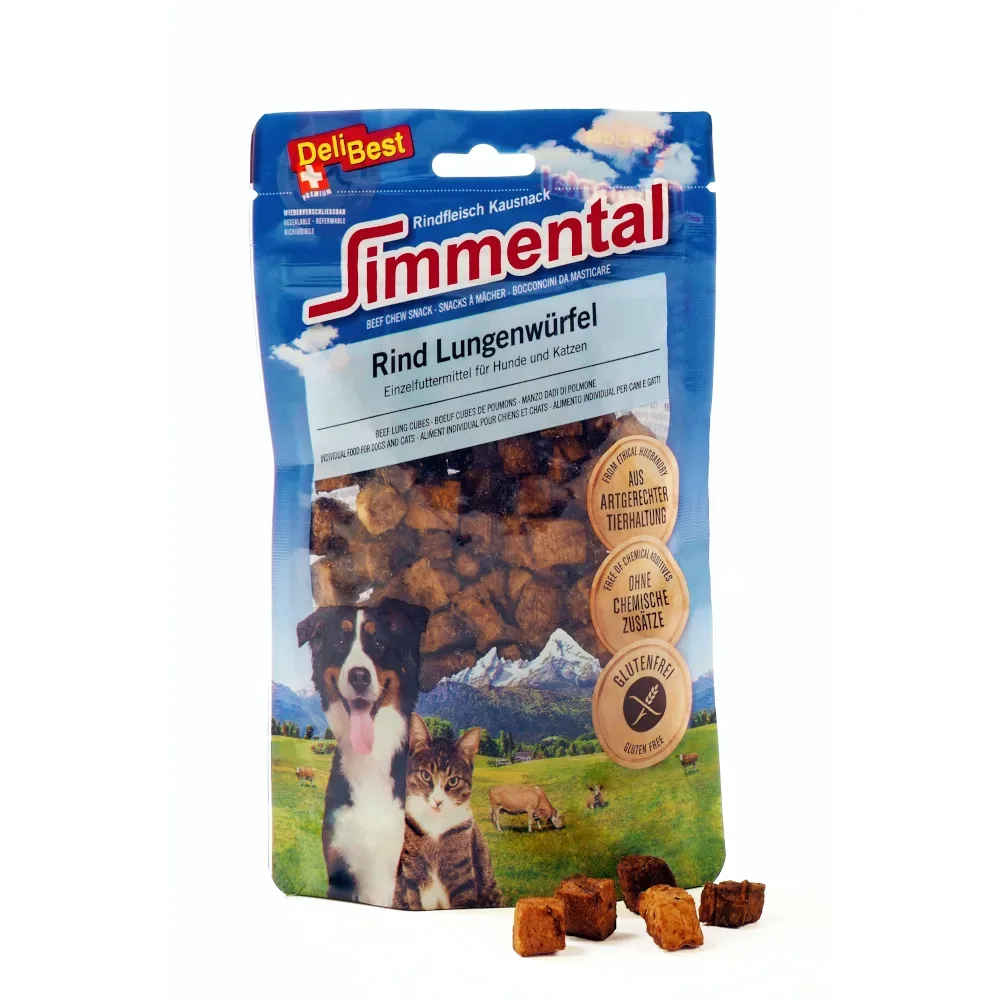 Delibest Simmental Hundesnack Rinder Lungenwürfel