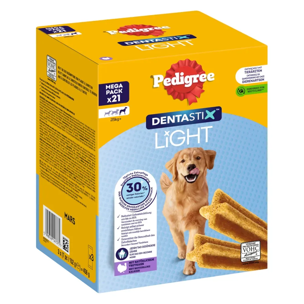 Pedigree Dentastix Light: Zahnpflege Snack für grosse Hunde (>25 kg) - 21 Stück