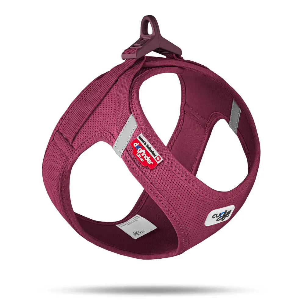 Curli Vest Geschirr Clasp Air-Mesh, rubin - Grösse L: Brustumfang 49,1 - 55,4 cm