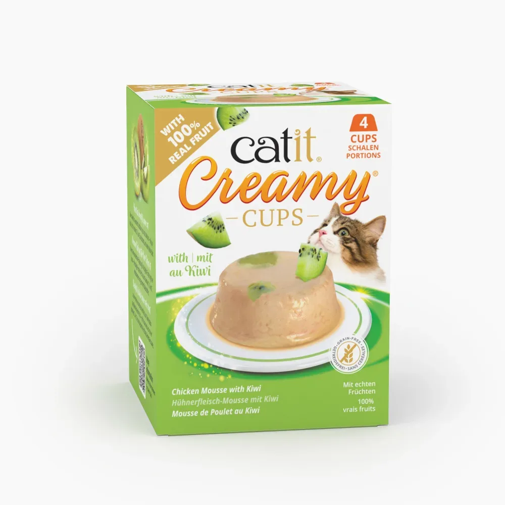 Catit Creamy Cups 4 x 25 g - Huhn mit Kiwi